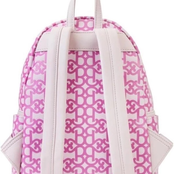 Loungefly Barbie Mini Backpack B Logo Pattern Barbie Movie Bag New - Picture 3 of 4